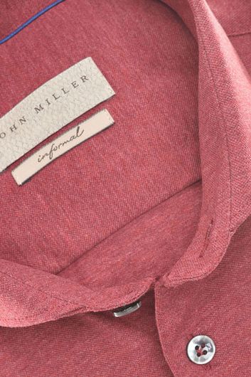 Overhemd John Miller robijn rood  Tailored Fit stretch