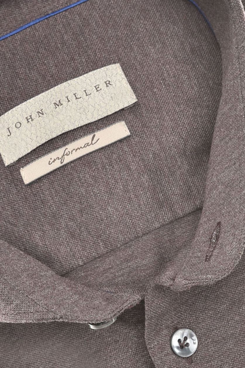 John Miller heren overhemd groene print katoen Tailored Fit
