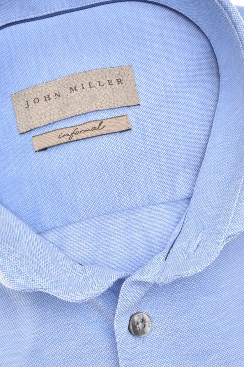 Zakelijk John Miller overhemd lichtblauw effen katoen Slim Fit