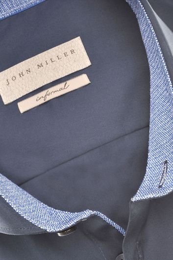 Overhemd John Miller contrast boord navy Tailored Fit