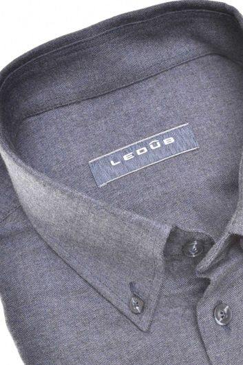 Modern Fit overhemd Ledub donkerblauw button down boord
