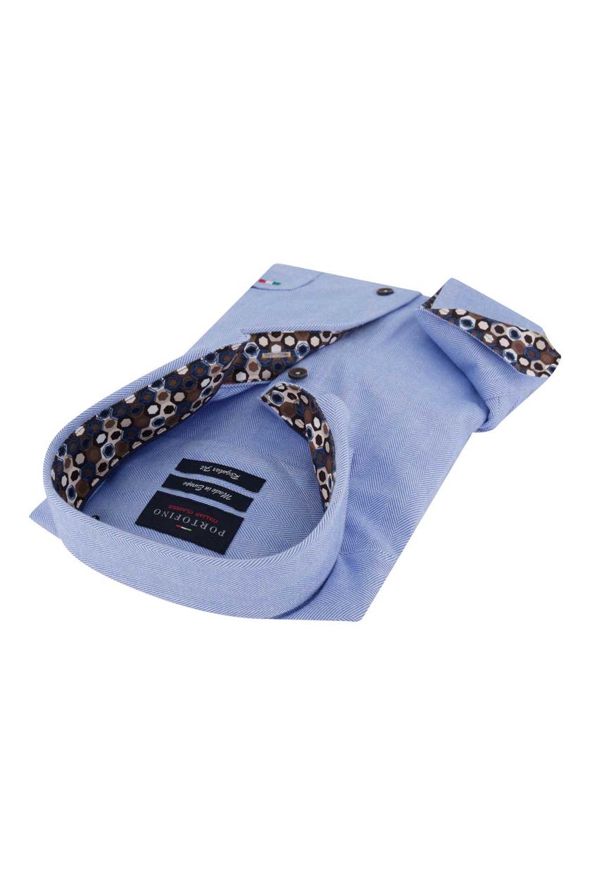 Overhemd Portofino Regular Fit blauw borstzak