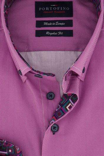 Portofino overhemd Regular Fit roze