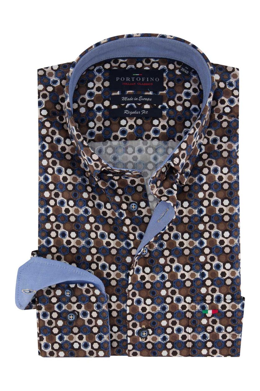 Button down overhemd Portofino Regular Fit printje