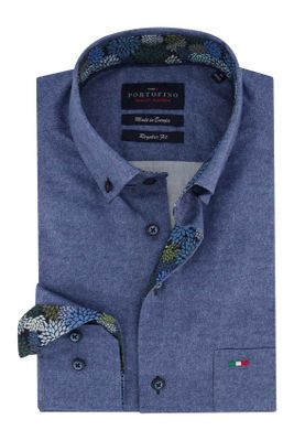 Portofino Portofino overhemd Regular Fit donkerblauw