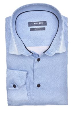 Ledub Mouwlengte 7 overhemd Ledub blauw Modern Fit