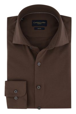 Cavallaro Cavallaro overhemd bruin wide spread boord
