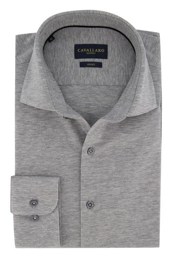 Cavallaro overhemd Piquo grijs melange jersey