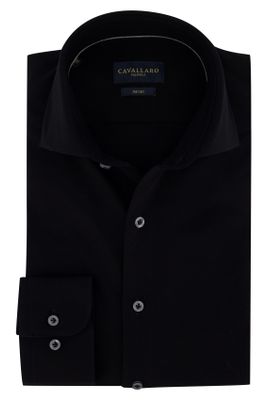 Cavallaro Zwart overhemd Cavallaro Slim Fit