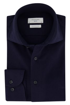 Profuomo Donkerblauw knitted overhemd Profuomo