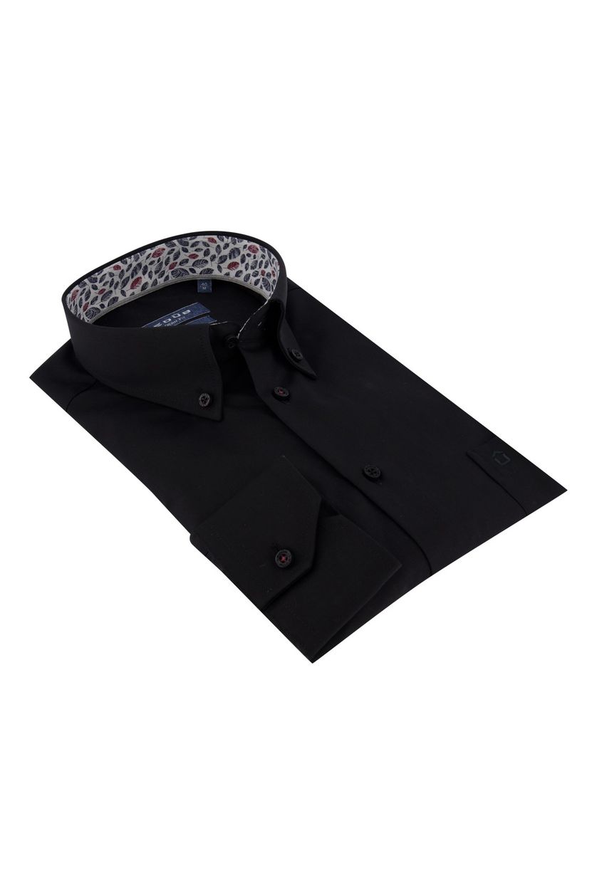 Ledub overhemd strijkvrij zwart Modern Fit