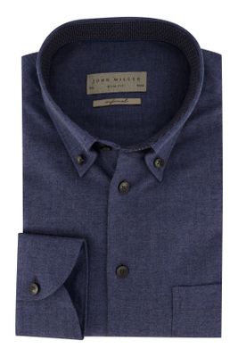 John Miller John Miller business overhemd Slim Fit slim fit donkerblauw effen katoen