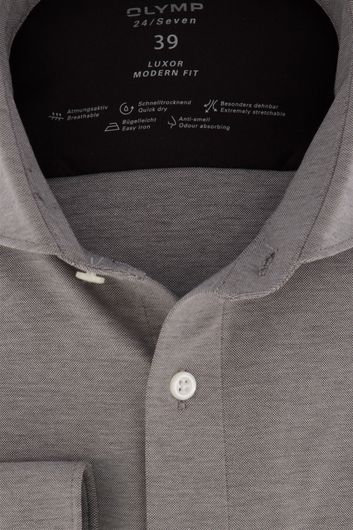 Olymp overhemd Modern Fit grijs 24/Seven