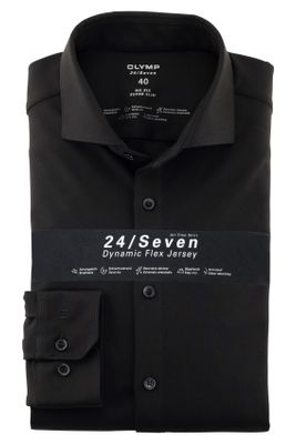 Olymp Olymp overhemd No. Six zwart knitted