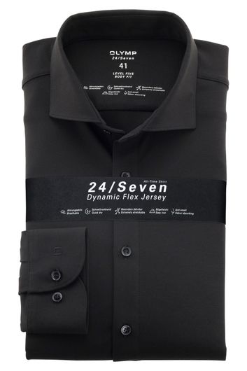 Overhemd mouwlengte 7 Olymp zwart 24/Seven