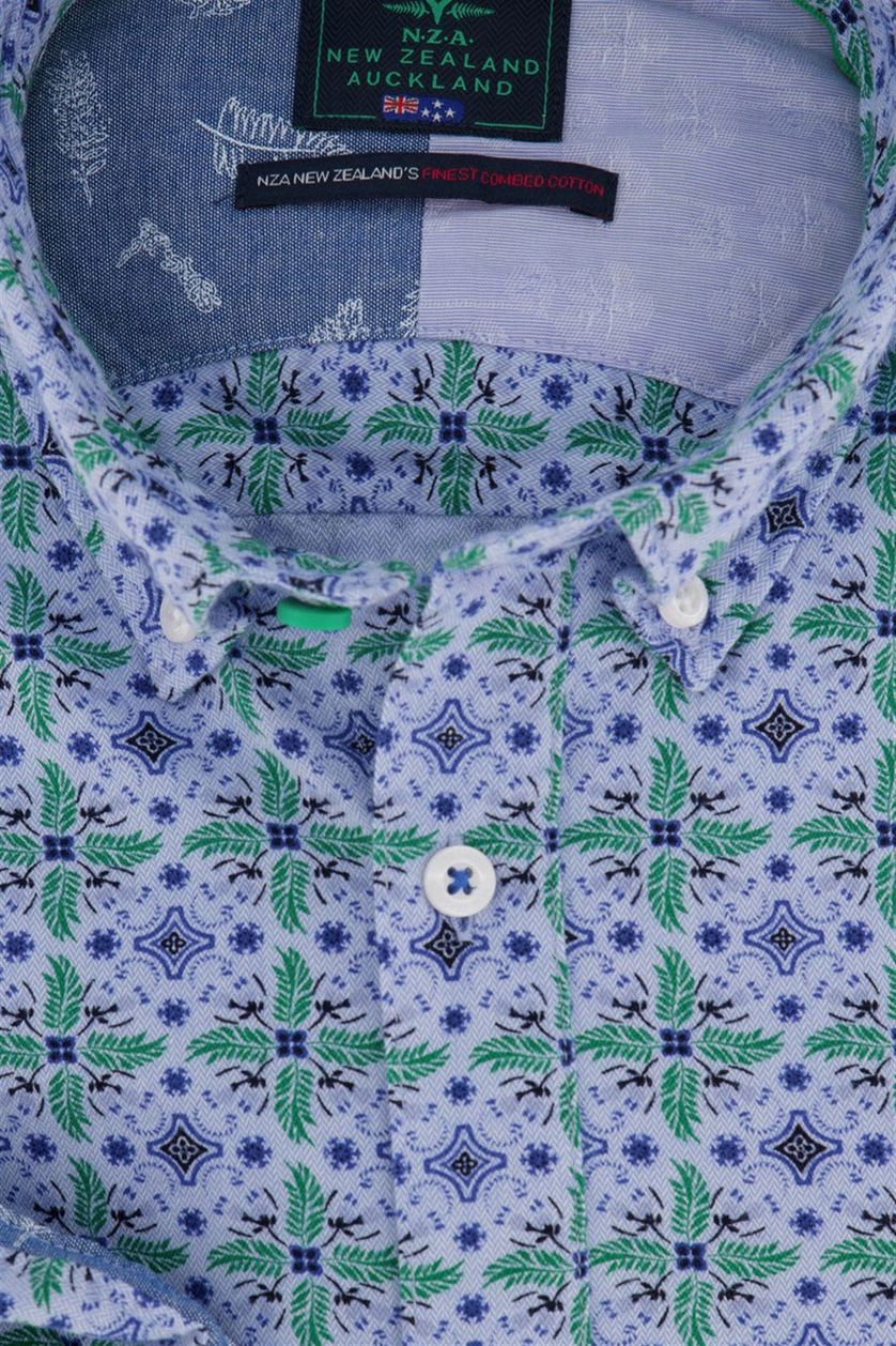 Overhemd NZA Whangae blauw groen printje