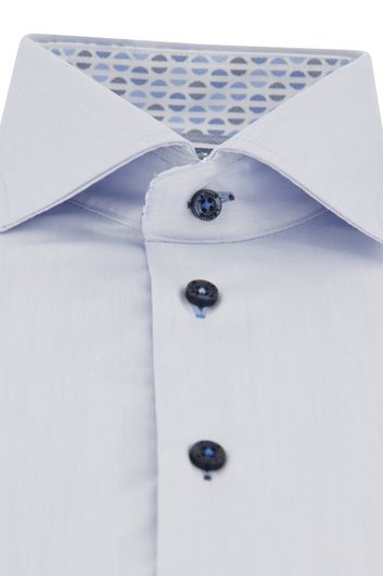 Ledub business overhemd Tailored Fit slim fit lichtblauw effen katoen