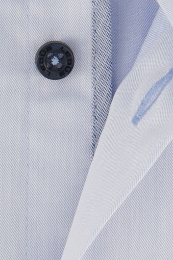 Ledub overhemd mouwlengte 7 Tailored Fit slim fit lichtblauw effen katoen