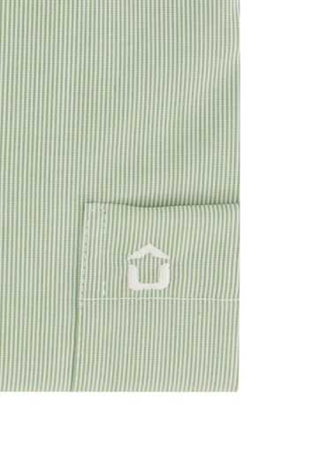 business overhemd Ledub Modern Fit New groen gestreept katoen normale fit 