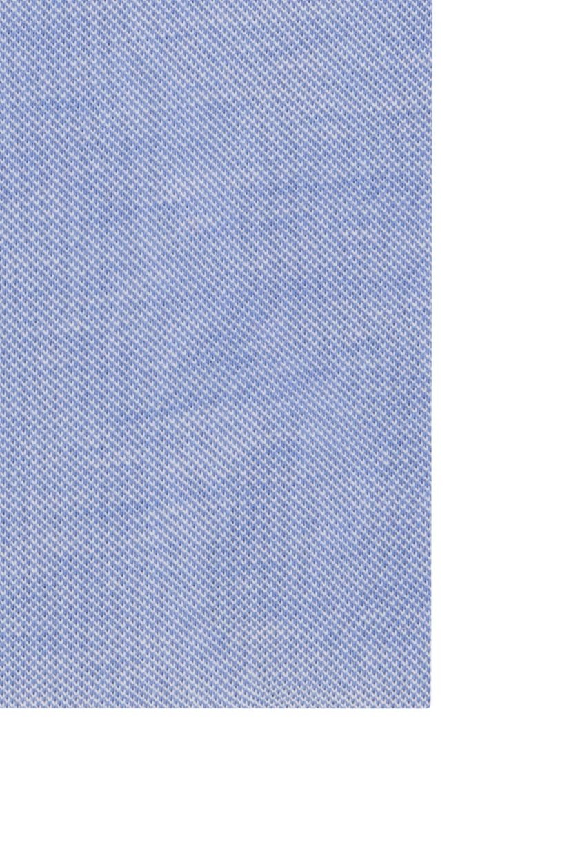 Ledub casual overhemd mouwlengte 7 Tailored Fit blauw effen katoen slim fit