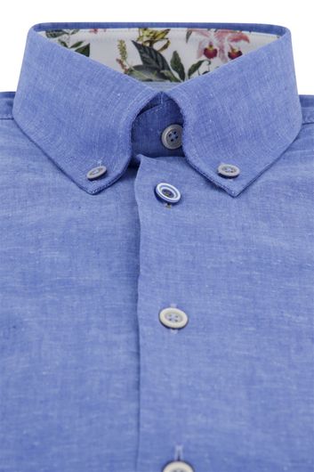 Ledub overhemd blauw gemeleerd Tailored Fit