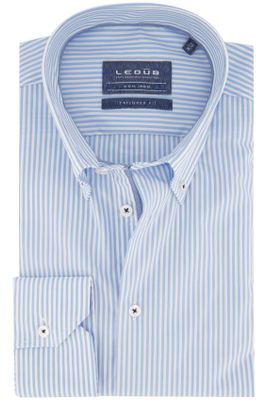 Ledub Ledub overhemd Tailored Fit wit-lichtblauw gestreept
