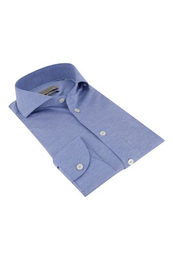 Overhemd John Miller blauw effen mouwlengte 7 Tailored Fit