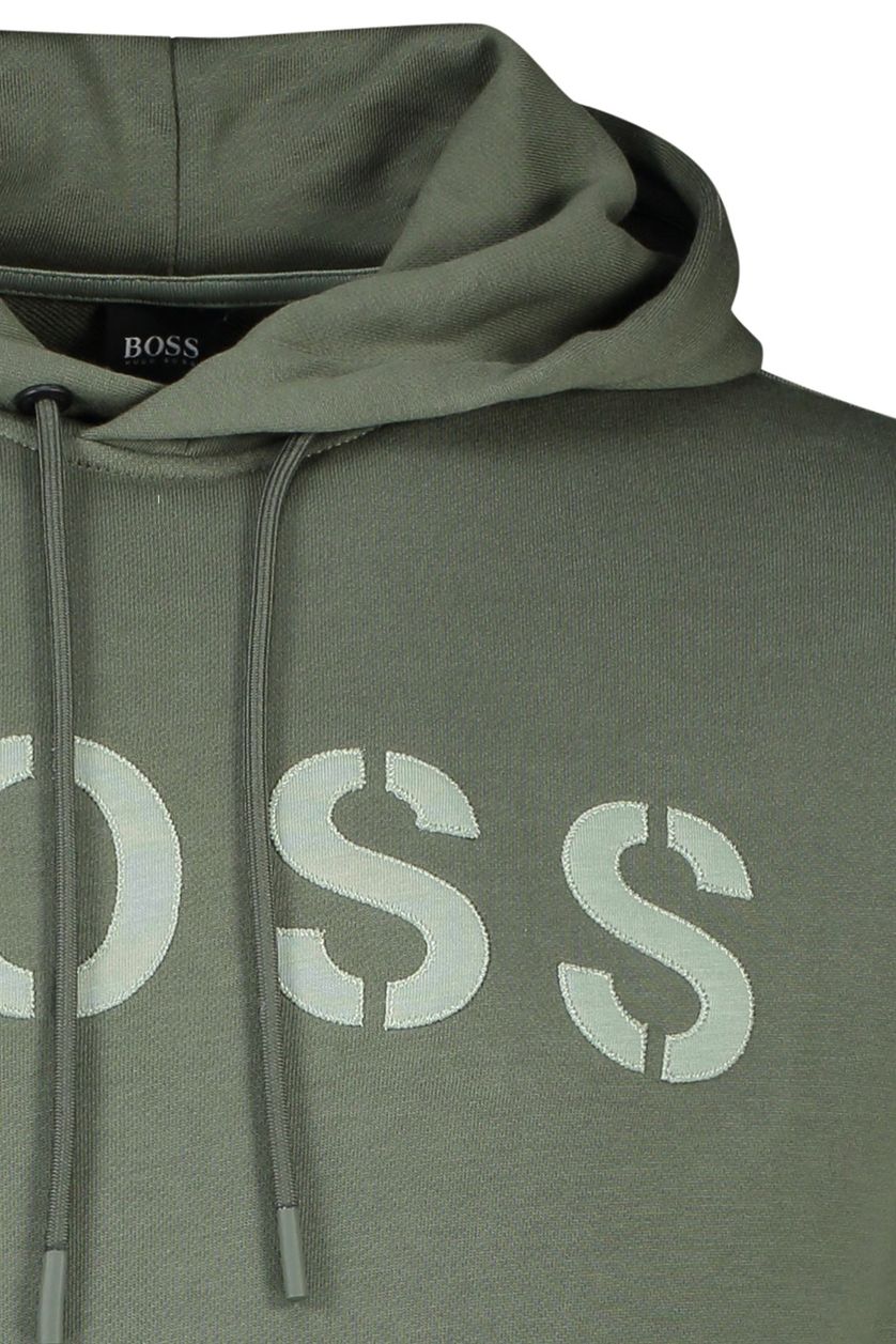 Hugo Boss hoodie Wetry met opdruk groen