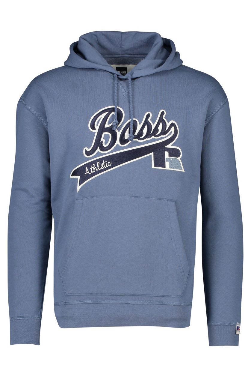 Hugo Boss hoodie Russell Athletic blauw opdruk
