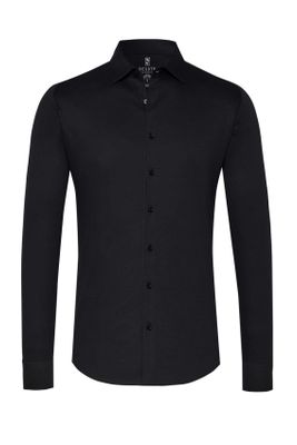 Desoto Overhemd Desoto Kent zwart katoen-piquee