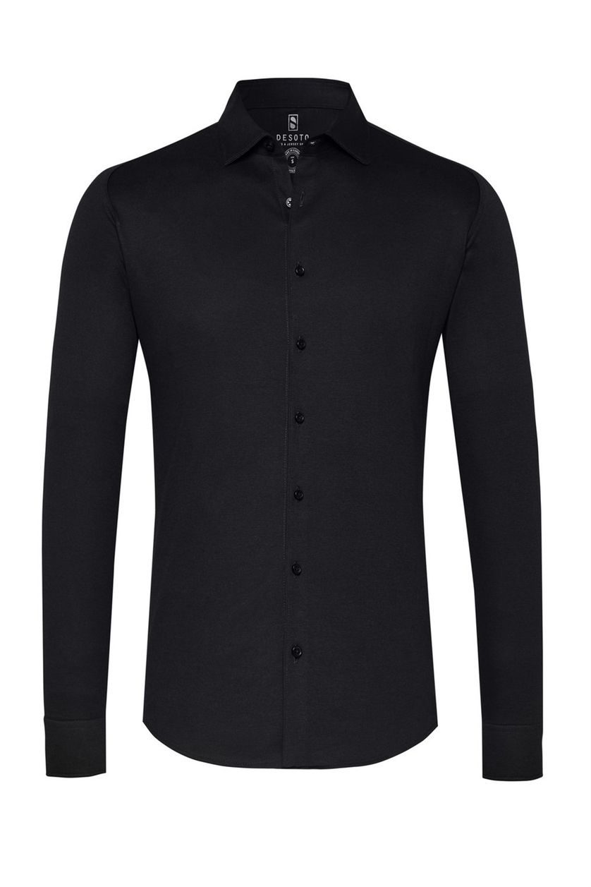 Overhemd Desoto Kent zwart katoen-piquee