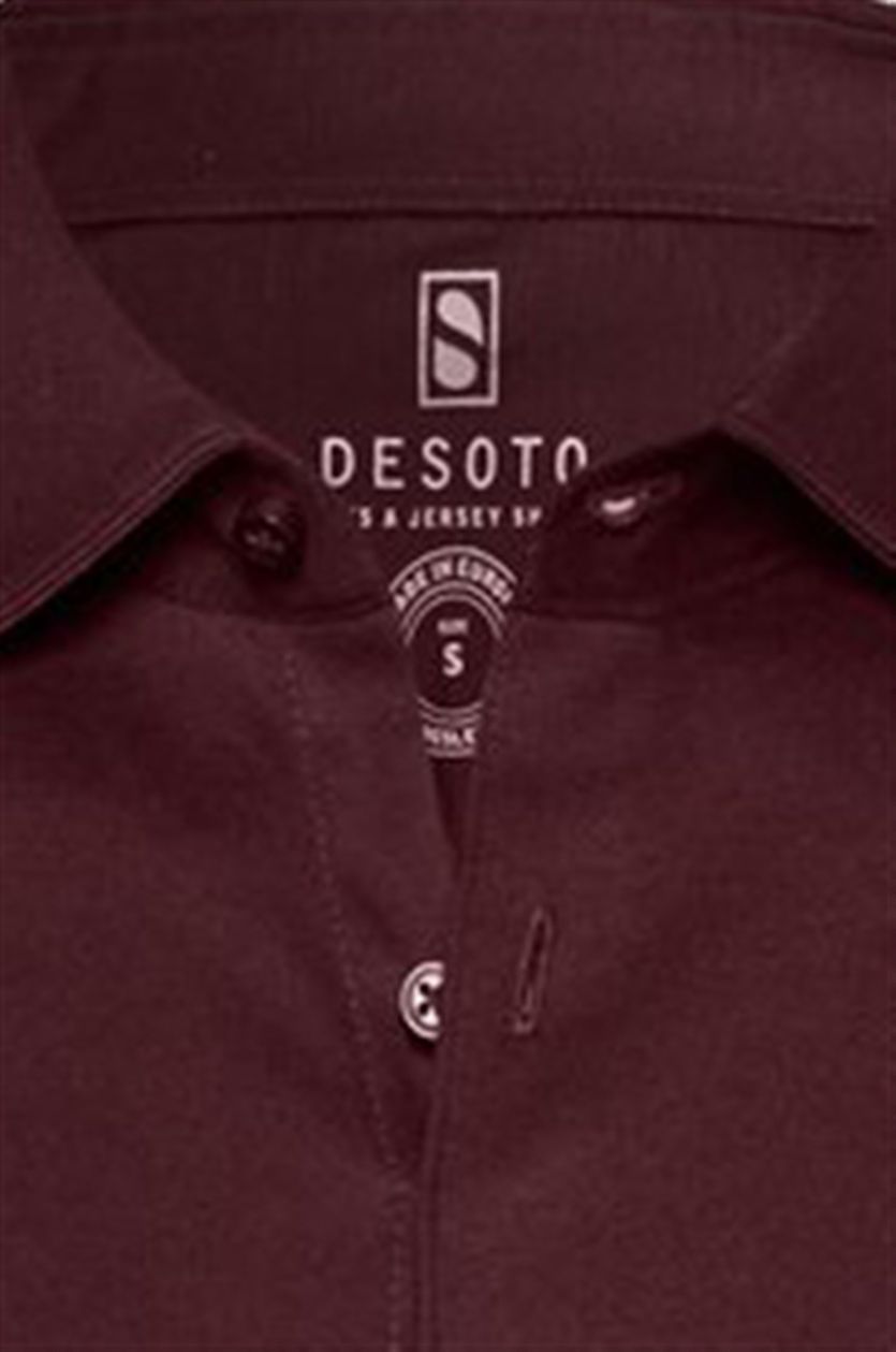Desoto overhemd Kent donkerrood pique