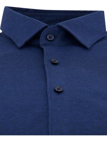 Desoto overhemd slim fit effen donkerblauw katoen