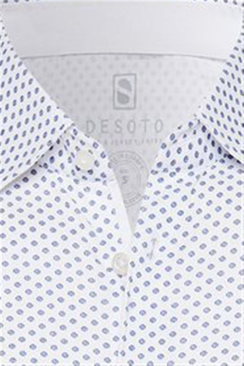 Overhemd Deseto Kent wit geprint
