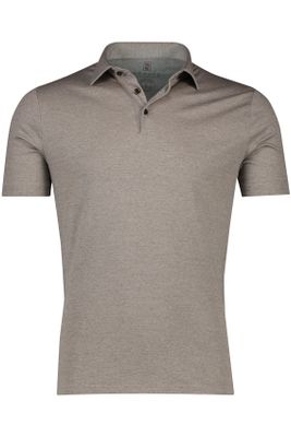 Desoto casual overhemd korte mouw Desoto  grijs effen katoen slim fit 