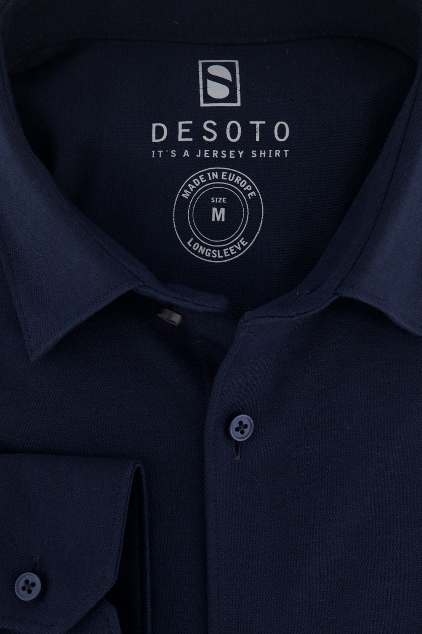 Overhemd Desoto navy gemeleerd