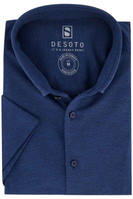 Desoto Desoto overhemd korte mouw blauw gemeleerd