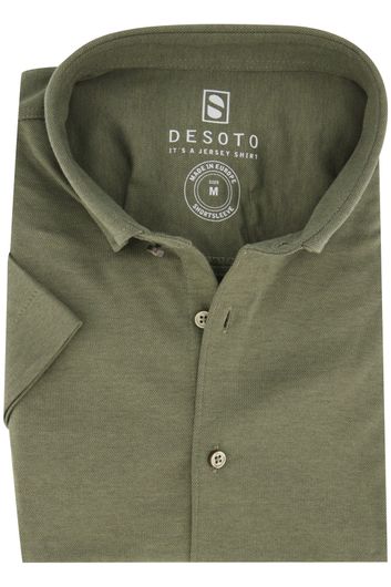 Oxideren borstel duizelig Desoto overhemd korte mouw groen | Spierings Herenmode