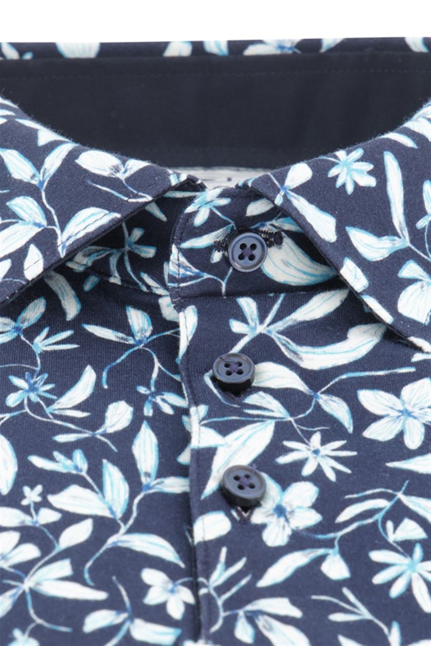 Desoto overhemd donkerblauw met print korte mouw
