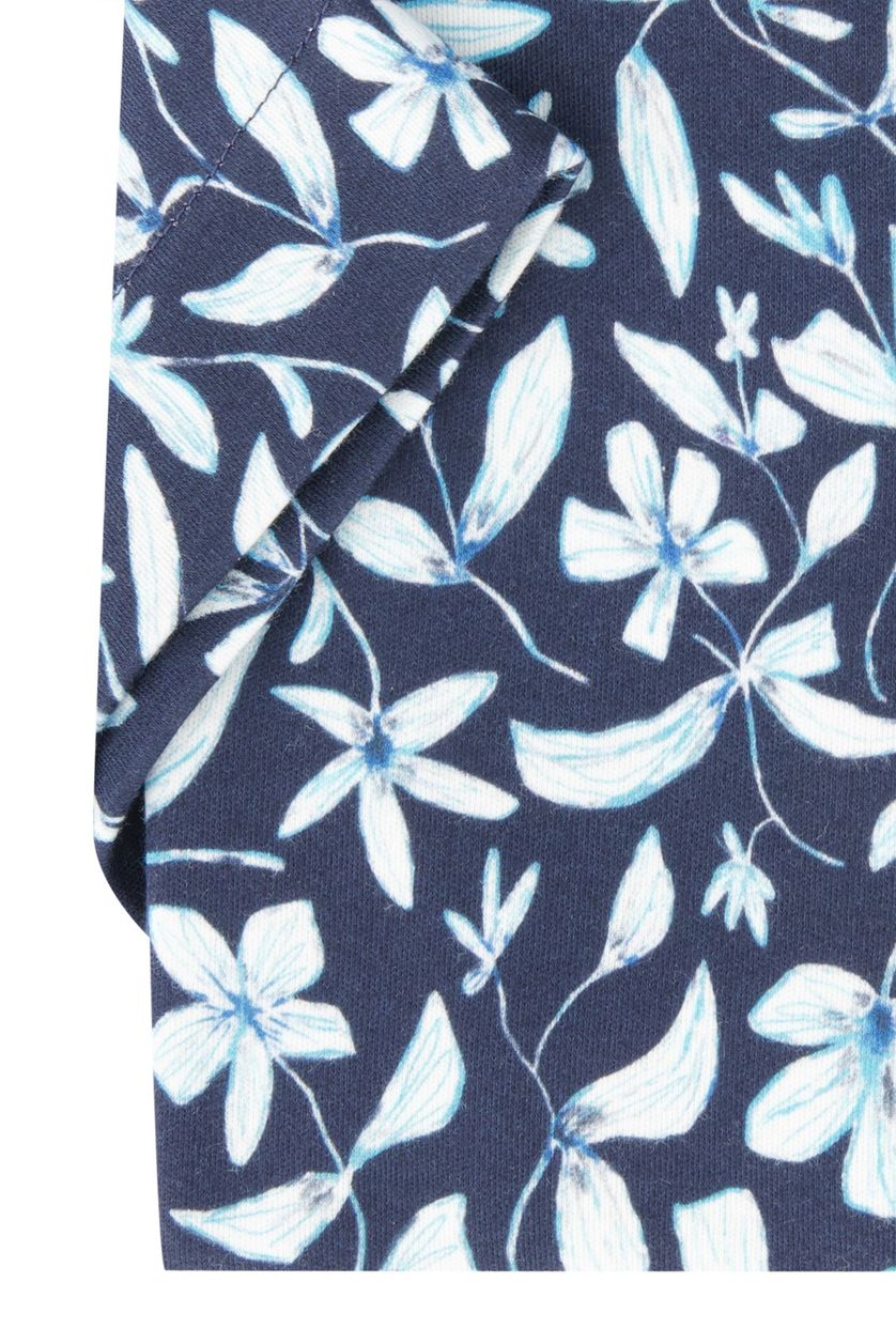 Desoto overhemd donkerblauw met print korte mouw
