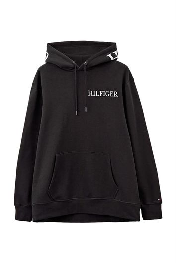 hoodie Tommy Hilfiger Big & Tall zwart met opdruk