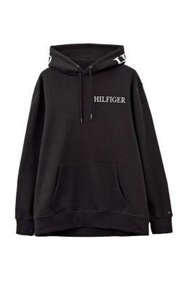 Tommy Hilfiger Tommy Hilfiger hoodie Big & Tall logo opdruk zwart