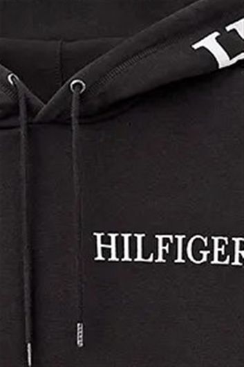Big & Tall Zwarte hoodie Tommy Hilfiger met opdruk