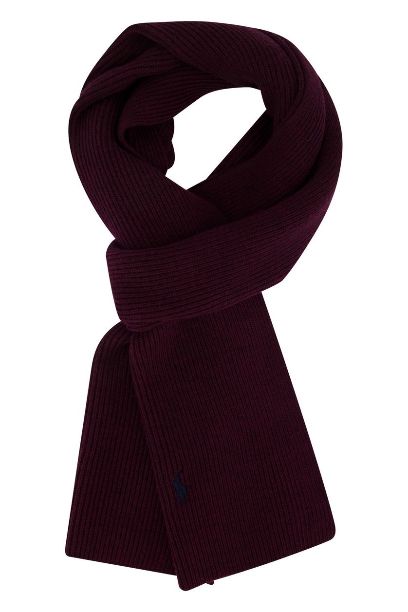 Ralph Lauren sjaal bordeaux met structuur