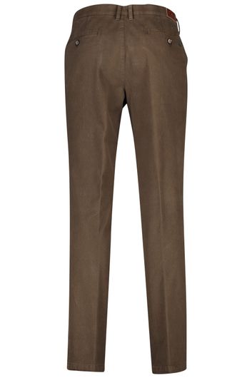 M.E.N.S. Pantalon katoen braun-beig Chino stretch bruin