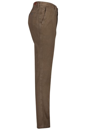 M.E.N.S. Pantalon katoen braun-beig Chino stretch bruin