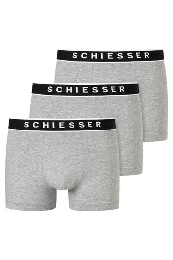 Schiesser boxershorts 95/5 grijs 3-pack