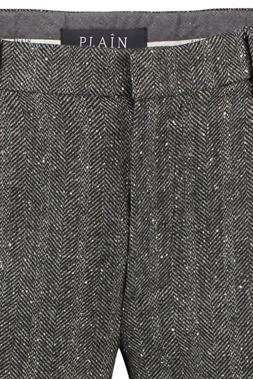 Plain katoenen broek grijs  wol 