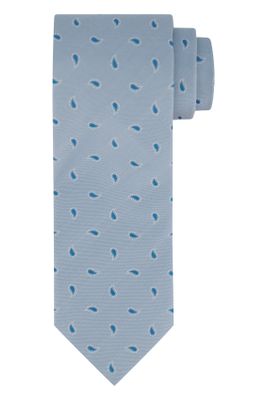 Profuomo Profuomo stropdas met print lichtblauw