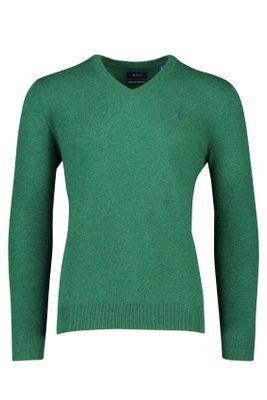 Gant Gant pullover v-hals lamswol groen